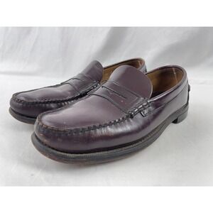 Sebago Penny Loafers Burgundy Leather Men 11 E Handsewn Classic Style